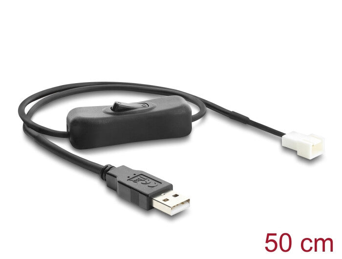 DeLOCK 91232 el-ledning Sort 0,5 m USB A Molex (3-pin)