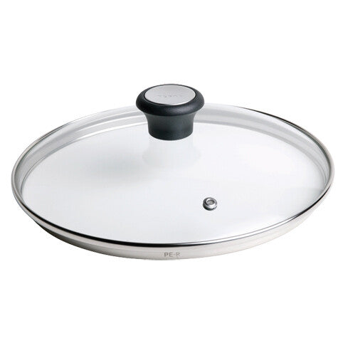 Tefal 28097612 låg Rund Sort, Rustfrit stål, Transparent