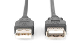 Digitus AK-300202-018-S USB-kabel USB 2.0 1,8 m USB A 0,48 Gbit/sek. Sort
