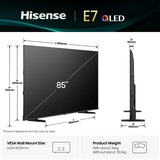 Hisense 85E7Q 2,16 m (85") 4K Ultra HD Smart TV Wi-Fi Sort 400 cd/m²