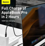 Baseus CATYS-C01 USB-kabel 2 m USB C 0,48 Gbit/sek. 100 W Sort