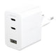 PanzerGlass empower™ by ® Turbo 70W Oplader inkl. 2 x USB-C + USB-A | EU Stik | Silver White