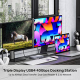 UNITEK D1117AGY01-EU dockingstation Kabel & trådløs USB4 Grå