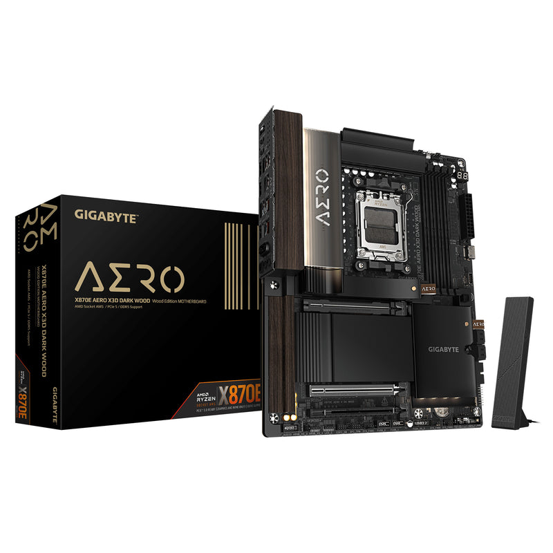 GIGABYTE X870E AERO X3D DARK WOOD AMD X870E Sokkel AM5 ATX