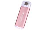 Transcend TS2TESD300P ekstern solid state driver 2 TB USB Type-C Lyserød