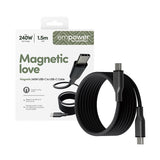 PanzerGlass empower™ by ® Magnetic 240W USB-C to USB-C Kabel | USB 2.0 | 1.5M | Space Black
