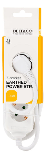 Deltaco Outlet 3xCEE 7/3 1xCEE 7/7 1.5m white