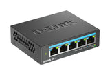 D-Link DMS-105 Ikke administreret L2 2.5G Ethernet (100/1000/2500) Sort