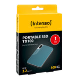 Intenso Lesen/Schreiben bis zu 500 MB/s/1TB USB Type-C 3.2 Gen 1 (3.1 Gen 1) Blå, Grå