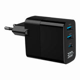 Gembird TA-UC-PDQC30LCD-BK-02 oplader til mobil enhed Universel Sort Vekselstrøm Hurtig opladning Indendørs
