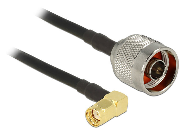 DeLOCK 0.3m, N/RP-SMA koaxial kabel CFD200 0,3 m Sort