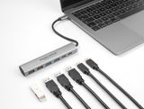 DeLOCK 64232 dockingstation Ledningsført USB 3.2 Gen 1 (3.1 Gen 1) Type-A + Type-C Grå