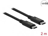 DeLOCK 86980 USB-kabel USB4 Gen 2x2 2 m USB C 20 Gbit/sek. 100 W Sort