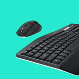 Logitech 920-008221 tastatur Mus inkluderet Universel RF trådløs + Bluetooth QWERTZ Tysk Sort