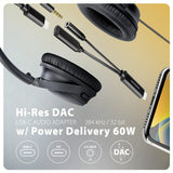 Axagon ADA-HCPD lydkabel 0,1 m USB-C, 3.5 mm USB-C Sort