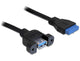 DeLOCK 0.5m USB 3.0 F/F USB-kabel 0,5 m USB A IDC Sort