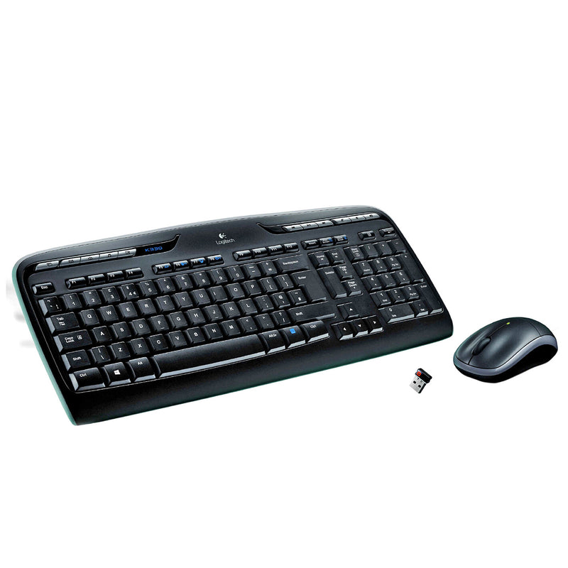 Logitech MK330 tastatur Mus inkluderet Kontor USB QWERTY Spansk Sort, Grå