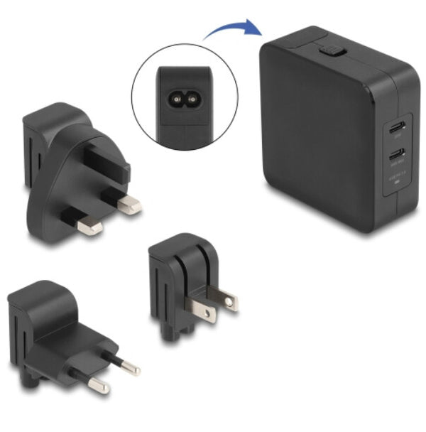 DeLOCK 41443 oplader til mobil enhed Universel Sort Vekselstrøm Indendørs