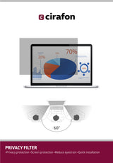 Cirafon DPF13.3-MAC antirefleks skærm 33,8 cm (13.3") Laptop Rammeløst display privatlivsfilter