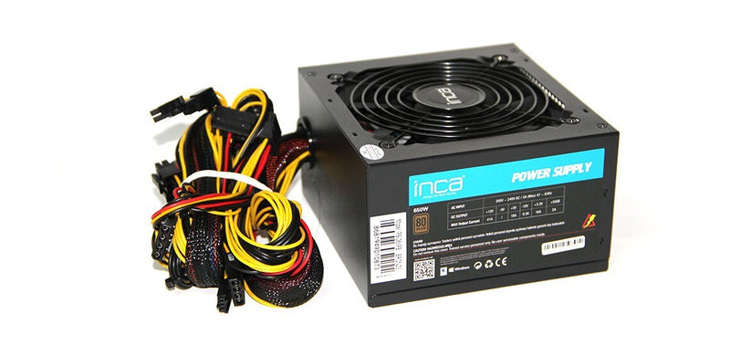 Inca IPS-065PB enhed til strømforsyning 650 W 20+4 pin ATX ATX Sort