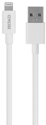 Deltaco IPLH-402 Lightning kabel 2 m Hvid