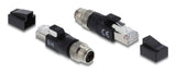 DeLOCK 90833 kabel kønsskifter M12 8-pin RJ-45 Sort