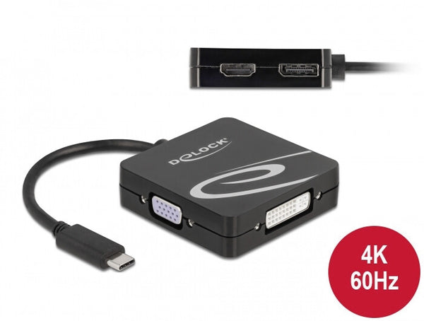 DeLOCK 63129 USB grafisk adapter 3840 x 2160 pixel Sort