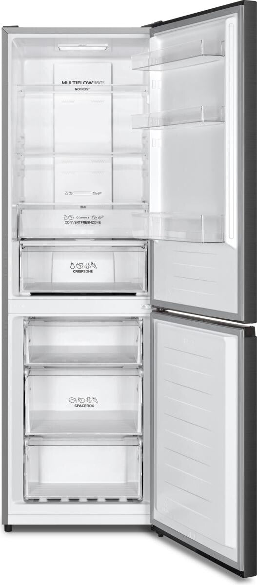 Gorenje Fritstående køle /fryseskab med Multiflow 360° til jævn køling på alle hylder og NoFrost Plus, der fjerner behovet for afrimning. Fast Freeze nedfryser hurtigt nyindsatte varer og bevarer kvaliteten effektivt.