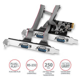 Axagon PCEA-PSN PCIe-Adapter mit 4x Seriell-Ports - ASIX AX99100 Chipsatz interface-kort/adapter Intern RS-232