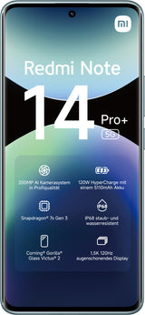 Xiaomi Redmi Note 14 Pro+ 5G 16,9 cm (6.67") Dual SIM USB Type-C 8 GB 256 GB 5110 mAh Blå