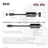CLUB3D CAC-1187 videokabel adapter 1,8 m Mini DisplayPort HDMI Sort