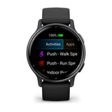 Garmin Vivoactive 5 3,05 cm (1.2") AMOLED 42 mm Digital 390 x 390 pixel Berøringsskærm Sort Wi-Fi GPS (satellit)