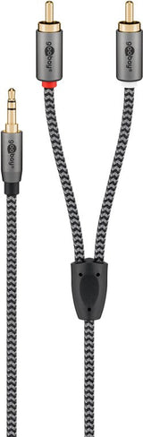 Goobay 65290 lydkabel 5 m 3.5mm 2 x RCA Sort, Sølv