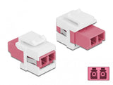 DeLOCK Keystone Module LC Duplex female to LC Duplex female Rose, Hvid