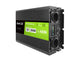 Green Cell Przetwornica napicia PowerInverter LCD 12 V 2000W/40000W Przetwornica samochodowa z wywietlaczem - czysty sinus strømadapter og vekselret Automatisk Sort