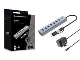 Conceptronic HUBBIES21GP interface hub USB 3.2 Gen 1 (3.1 Gen 1) Type-A 5000 Mbit/s Grå
