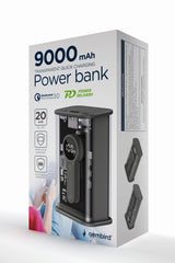 Gembird PB09-TQC3-01 powerbank Lithium polymer (LiPo) 9000 mAh Sort, Transparent
