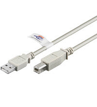 Goobay USB AB 300 HiSpeedCert 2.0 3m USB-kabel USB A USB B Grå