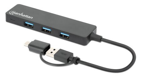 Manhattan 180863 dockingstation USB 3.2 Gen 1 (3.1 Gen 1) Type-A + Type-C Sort