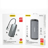 DUDAO A15PRO dockingstation Ledningsført USB 3.2 Gen 1 (3.1 Gen 1) Type-A + Type-C Grå