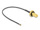 DeLOCK 12655 koaxial kabel 0,1 m RP-SMA MHF 4L LK Sort