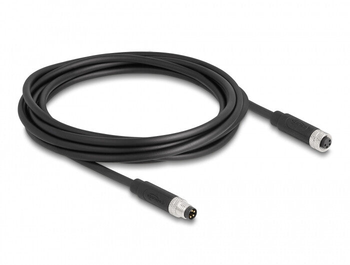 DeLOCK 80144 sensor- & aktuatorkabel 3 m RKF M8 Sort