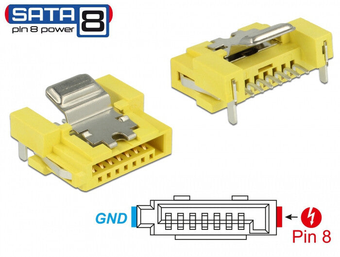 DeLOCK 89887 kabelsamler SATA Nikkel, Gul