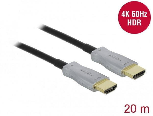 DeLOCK 85015 HDMI-kabel 20 m HDMI Type A (Standard) Sort