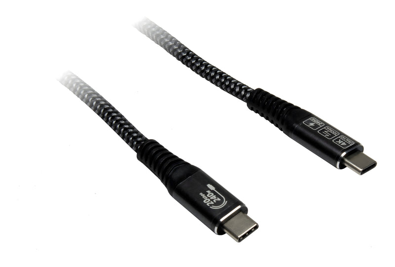 Inter-Tech 88885673 USB-kabel USB 3.2 Gen 2x2 1,5 m USB C 20 Gbit/sek. 240 W Sort