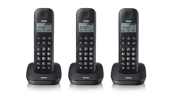 Brondi Gala Trio DECT telefon Nummervisning Sort