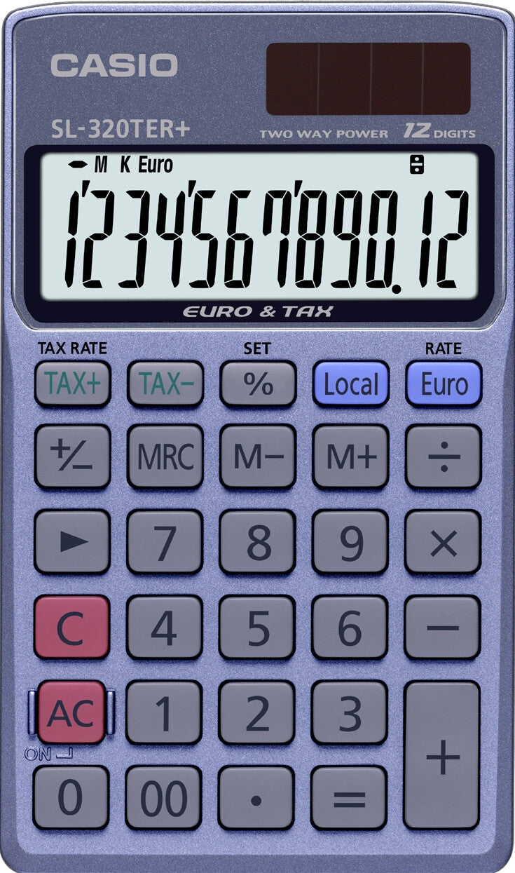 Casio SL-320TER+ regnemaskine Lomme Basis Blå