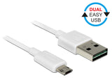 DeLOCK 84805 USB-kabel USB 2.0 0,2 m USB A Micro-USB B 0,48 Gbit/sek. Hvid