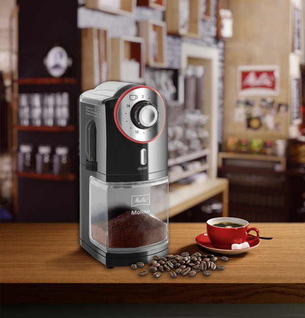 Melitta Molino 100 W Sort, Rød, Rustfrit stål