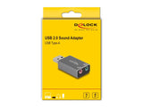 DeLOCK 66633 kabel kønsskifter USB 2.0 Type-A 3.5 mm 3 pin, Grå